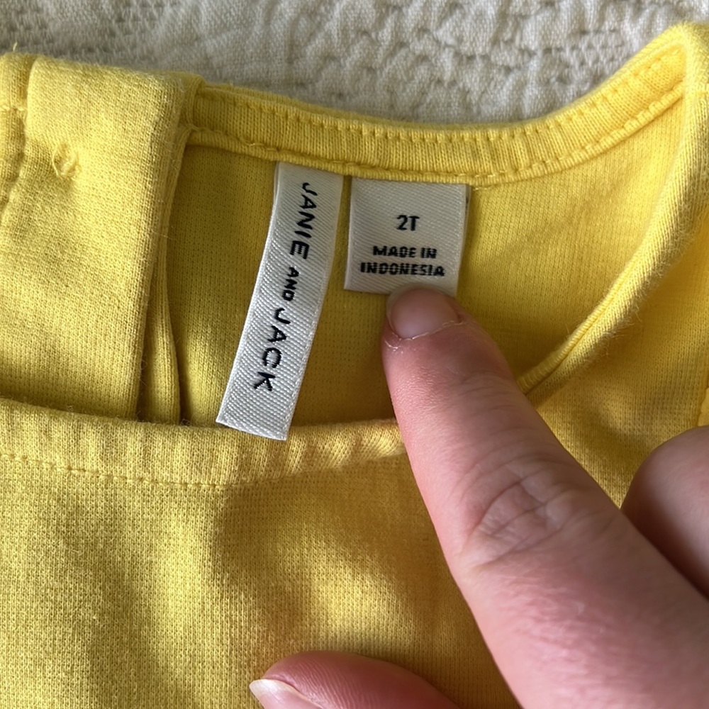 Janie & Jack yellow eyelet trim dress - Picture 2 of 3